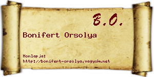 Bonifert Orsolya névjegykártya